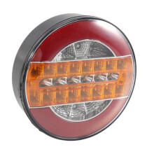 6X 4 Inch Trailer Dynamic Tail Light 24V LED Truck Brake Light LED Round Water Hamburger for Cars, Boats, Caravans