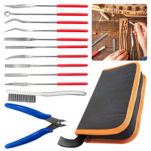 Diamantfil Blandat Set 10-Delars 3x140mm Nålfilsset Precisionsverktyg för Smycken, Träbearbetning, Gör-det-Själv