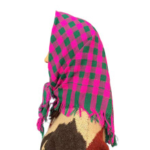 Knit Headscarf Wind Protections Breathable Head-green rose red