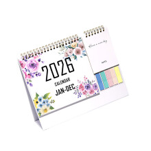 Tischkalender 2026 mit Notizblock und Aufkleber,-D