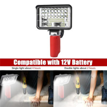 Portable LED Work Light for 12V Battery,7200LM 144W Adjustable Flashlight Cordless Battery Powered Flood Light