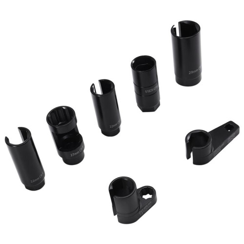7pcs Universal O2 Oxygen Sensor Socket 6 Point Wrench Tool Remover Installer Set Sensor Removing Tool Kit 1