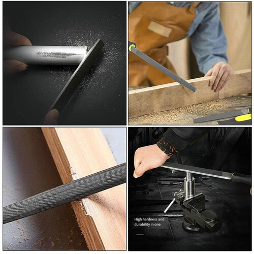 19Pcs Metal Steel File Grinding Tool with Flat File, Semi-Circular File, Circular File, Triangular File and Needle File.