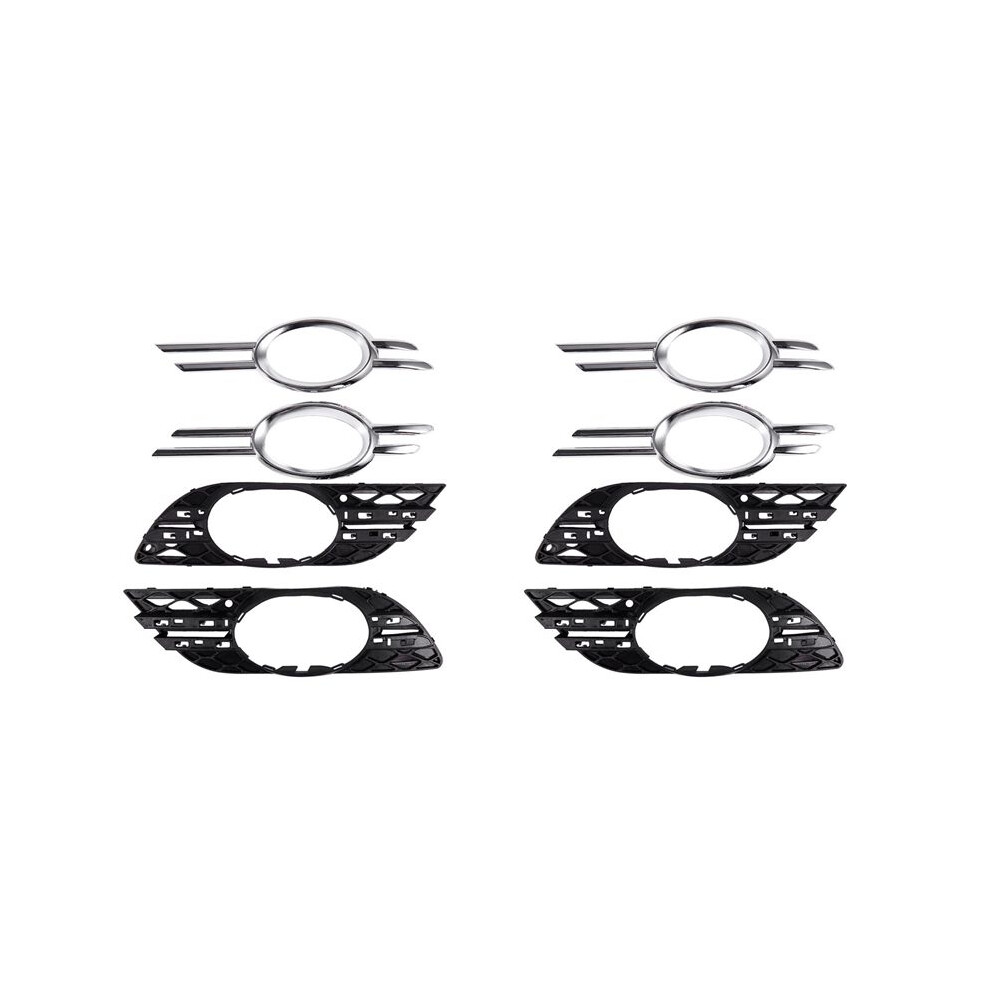 8Pcs Front Bumper Fog Chrome Grill Trim Cover Left Right For - 2007-2009 W211 E320 E350 E550 E63 Amg Light 6032481316602