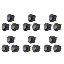 18Pc 12V 20A Interrupteur à Bascule LED à LumièRe Bleue SPST ContrôLe -Off pour Bateaux Voitures Tout-Terrain VR et Tout ce qui Utilise une