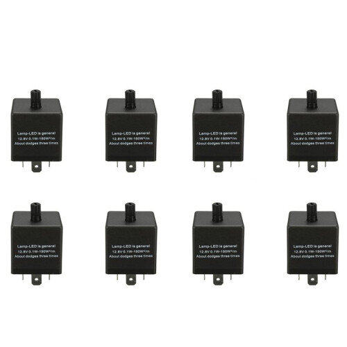 8X 12V 3 Pin LED Adjustable Car Flasher Flash Relay for Turn Signal Light Indicator