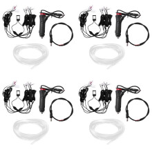 4 Sets 10 in 1 RGB LED met 8M Interieurdecoratie Auto Glasvezelstrip Licht Via App-Bediening 12V Decoratieve Sfeerlampen Universeel