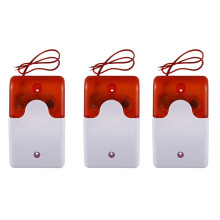 3X Wired Strobe Avertissement SirèNe Durable 12 V Son Alarme Clignotante Son Son Siren Corne SystèMe D'Alarme de SéCurité à Domicile 115Db