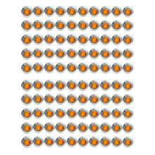 100PCS 3/4 Inch 3 LED  Round Trailer Side  Indicator Lights Universal for Trucks Boat Pickup Caravan RV Yellow