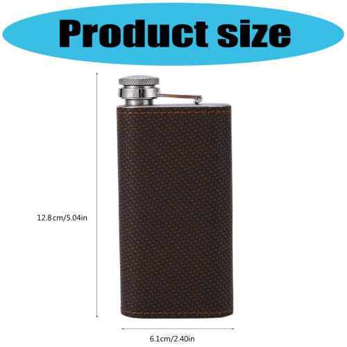 Portable Rusts Resistant Miniature Liquor Flasks-Brown. 2