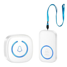 Wireless Lanyard Button Call Pager Emergency SOS Pager Emergency Call Button for Kids Elderly Call System White UK Plug