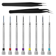 8Pcs Precision Watch Screwdriver Set with Two Extra Tweezers for Watches Glasses Electronics Work Jewelry Repair