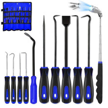 11 Pcs Automotive Hook and Pick Tool Set with Telescoping Magnetic Pickup Gasket Scraper Remover Pry for Mechanic Auto