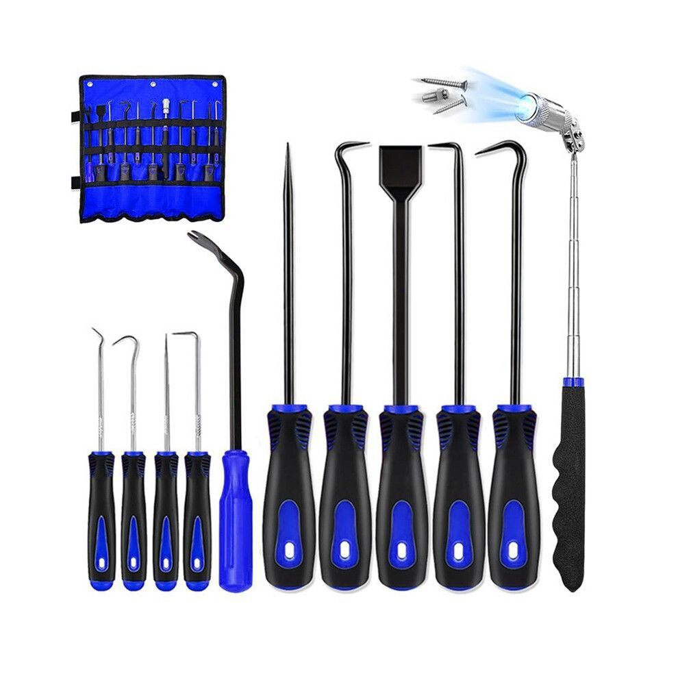 11 Pcs Automotive Hook And Pick Tool Set With Telescoping Magnetic Pickup Gasket Scraper Remover Pry For Mechanic Auto 6033075601357