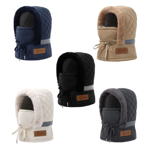 Verdickte Wintermütze, Pullover, Mütze, Skifahren,-Beige 1