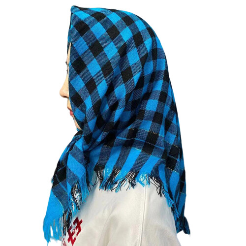 Multi Purpose Knit Scarf Sun Protections-Emerald blue black
