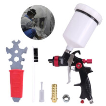 Professional HVLP Gravity Feed Spray Gun 1.3mm Nozzle with 600ML Disposable Paint Cup