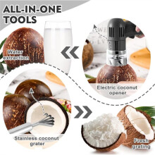 Automatic Coconut Opener, Coconut Opener Tools Set, Steel Coconut Puncher, Electric Coconut Puncher Opening Tool.