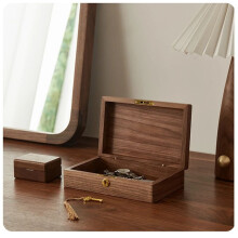 Home Walnut Vintage Desktop Items Cosmetic Jewelry Storage Solid Wood Box