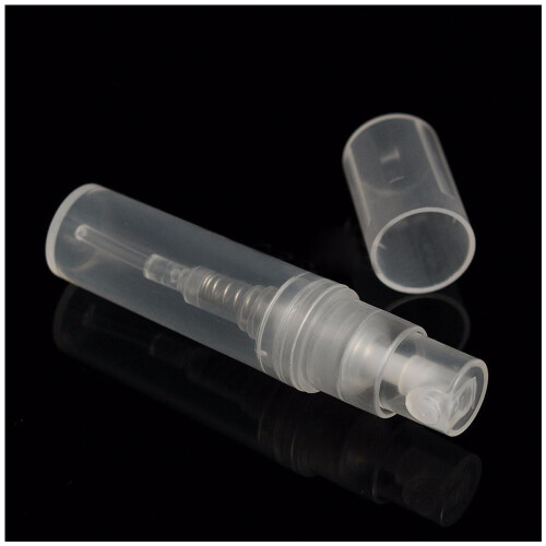 100 x 2ml Plastic Travel Spray Bottle Empty Transparent Perfume Atomizer New 1