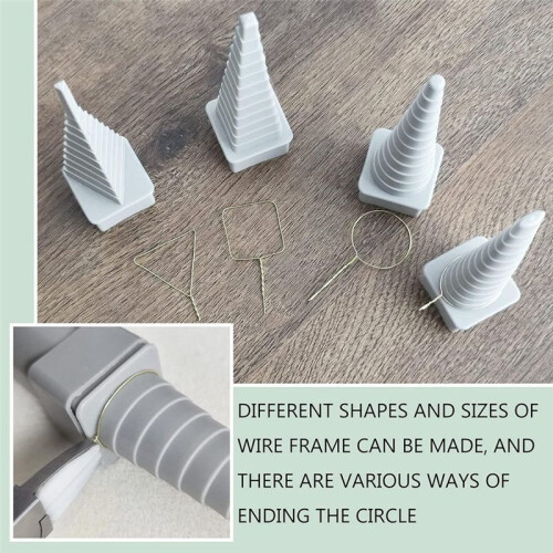 4 Piece Mandrel Wire Wrapping Tools Set,Includes Triangular, Round, Oval, Square and Plastic Handle for Metal Winding 2