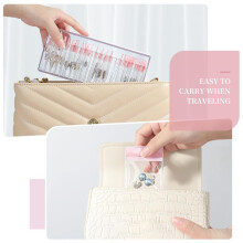 Schmuckschatulle Aus Acryl, Transparenter Schmuck-Organizer mit 20 Tragbaren, Antioxidativen PVC-Reißverschlusstaschen, Reise-Schmucketui