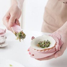 (Pink) Sturdy Dumpling Maker with Spoon - Easy Clean