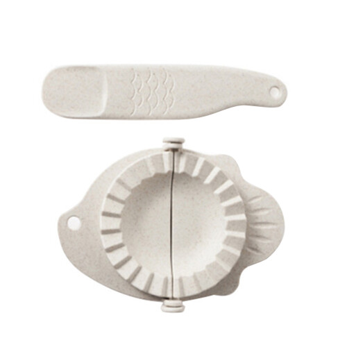 (Beige) Sturdy Dumpling Maker with Spoon, Easy Clean 1