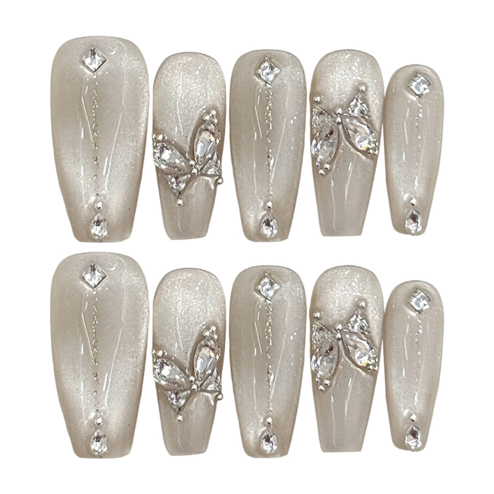 Reach-Tools (970) Butterfly Press-On Nails - Natural Cat Eye Design