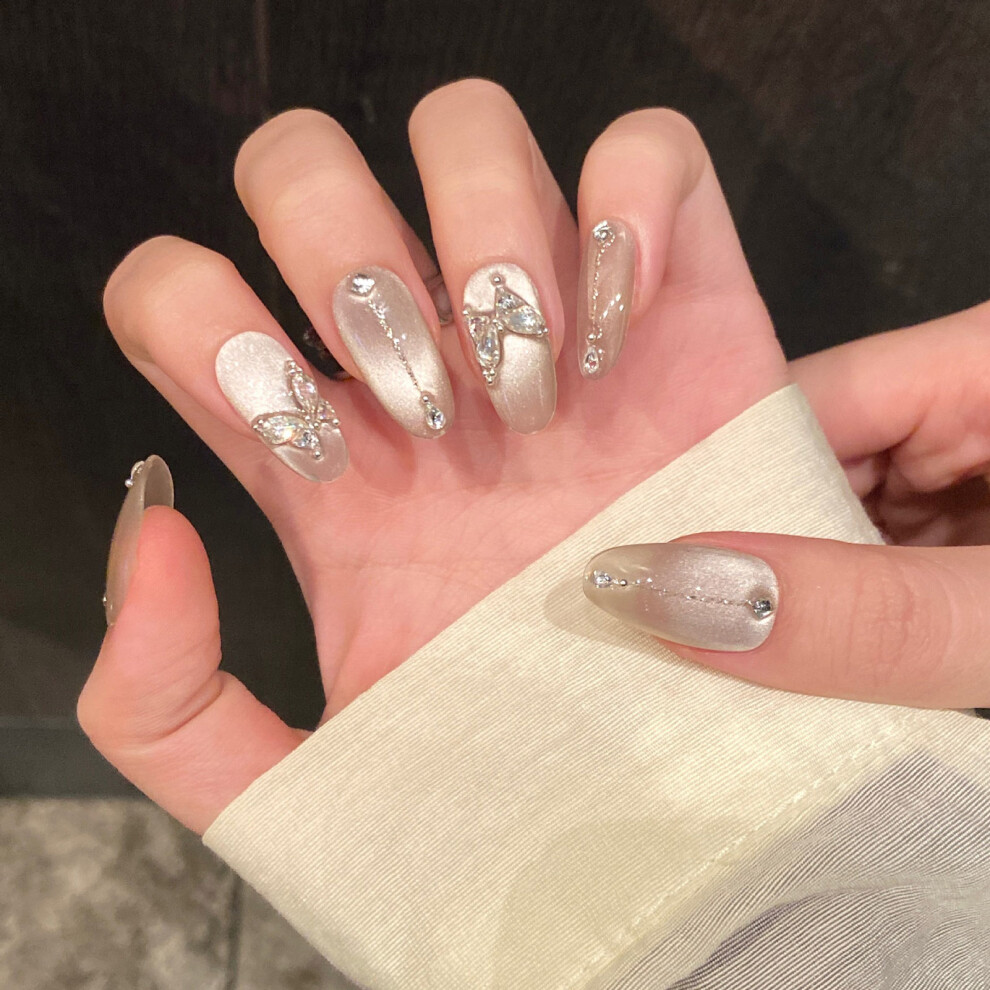 Penghui-Toys (968) Butterfly Press-On Nails - Natural Look Cat Eyes