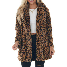 (Leopard Print, S) Damen Winterjacke Leopard-Print