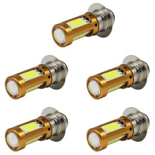 5X H6M PX15D P15D LED Faróis de Motocicleta Hi-Lo Lâmpada de Feixe para Motocicleta Scooter Ciclomotor Luz Lâmpada Branca 1500Lm 12-30V