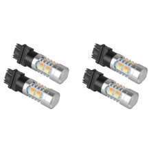 4X Hohe 3157 LED DRL Weiß / Gelb Zurück Schalten Blinker Parken 20-SMD-5730 Glüh Birnen Zwei Farbig
