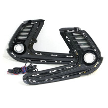 1Pair Auto LED DRL for 2016-2018 Fog Lights Cover Daytime Running Light Turn Signal Foglamp