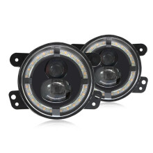 Luces Antiniebla LED Redondas de 4 Pulgadas con Luces Intermitentes DRL Blancas y áMbar para Accesorios JK