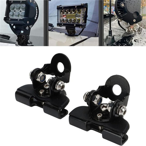 Universal LED Light Bar Mounting Brackets, Adjustable Hood Pillar Mounts, Led Work Light Mount Bracket Clamp Holder 4PCS 2