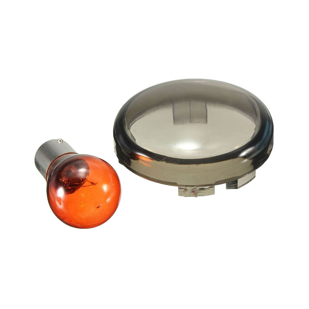 8X Motorcycle Turn Signals Bulbs Transformer Lens For Davidson Sportster Softail Dyna Smoke Light/Amber 6033381150327