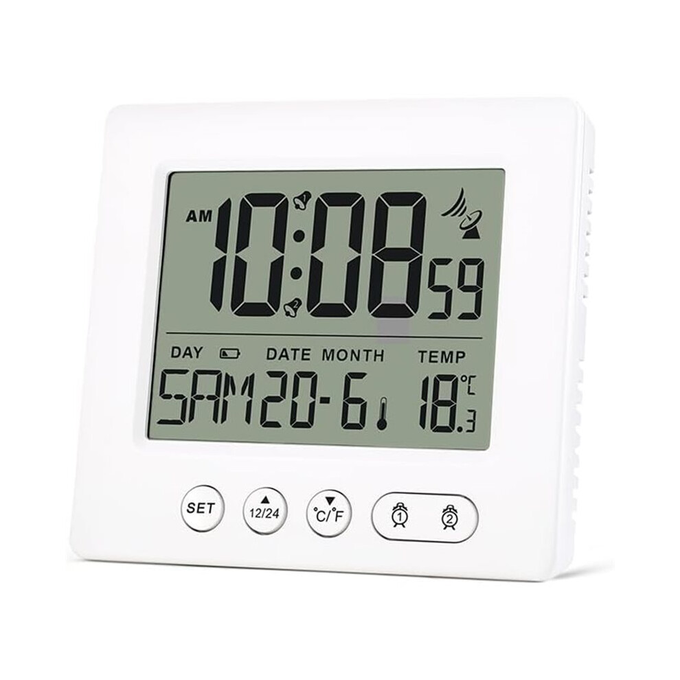 Kepptory Digital Radio Alarm Clock With 2 Alarm Times, Automatic Radio Clock, 5-Minute Snooze, Temperature Display
