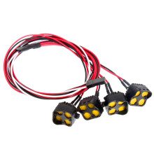 RC Car Bright LED Lights Headlight Spotlight for 1/10 RC Crawler Axial SCX10 90046 Wraith Capra Redcat 4-Lights B