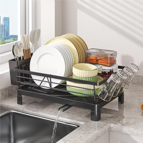 Single Layer Dish Rack, Drainer Rack, Dish Drying Rack,Iron Art Plate and Bowl Organizer 1