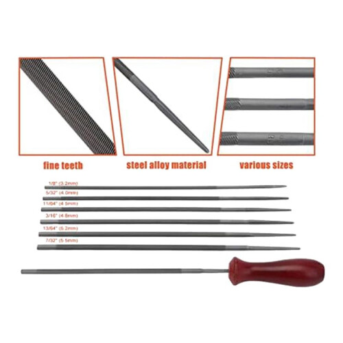 12 Pack Chainsaw File, Chainsaw Sharpener Kit,Round Chainsaw File,Depth Gauge,Quick Check Gauge 2