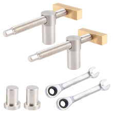 Woodworking Adjustable Desktop Clip with 4Pc 20mm Dog Holes Stop,Clip Clamp Fixture Vise Benches Joinery Carpenter Tools
