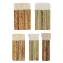 Seehecht Mischer Pinsel im 5 GrößEn, BüRsten mit Bambus Griff, Breite BüRsten, Aquarell Pinsel für Kiln Wash, Reinigung