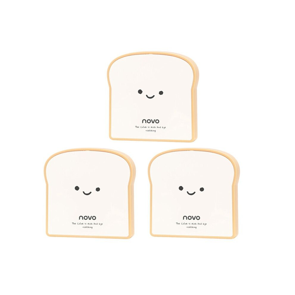 Light Novo 3Pcs Cute Toast Diamond Eyeshadow Palette 9 Colors Palette Contour Powder Cosmetics