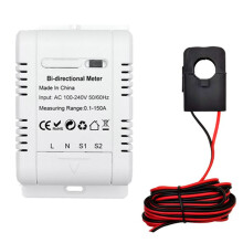 Tuya Solar PV Bidirectional WiFi  Meter with CT 150A Two Way Clamp Current Sensor Transformer App Monitor Power