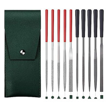 5Pcs Diamond Needle Files & 5Pcs Small Steel Files for High Precision Sanding Work Metal, Wood,Plastic Carving