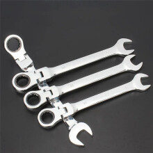 Chrome Vanadium Steel Bidirectional Movable Ratchet Wrench Quick Manual Dual-Purpose Wrench 8pcs[6/8/10/12/13/14/17/19]