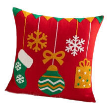 Weihnachts-Santa-gestickter dekorativer Kissenbezug,-E.