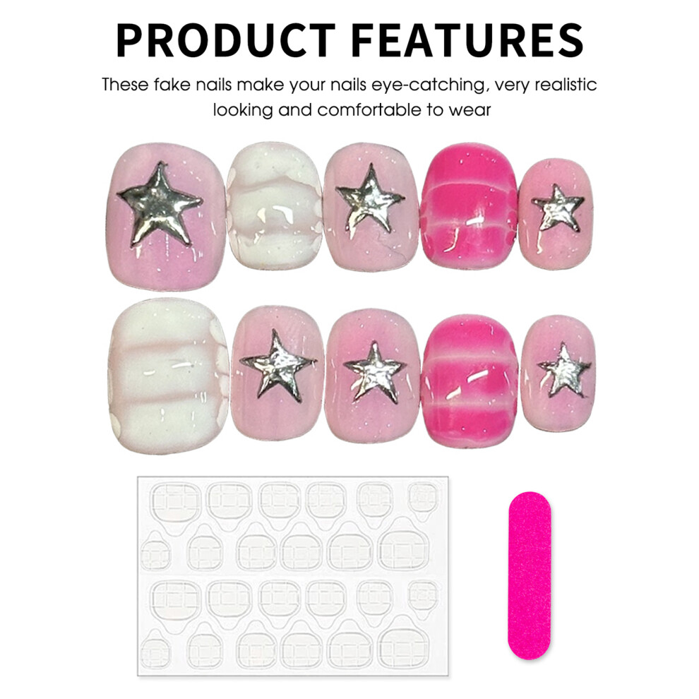 Creation-3C (Xs) Glossy False Nails - Natural, Unbreakable, Salon Ready