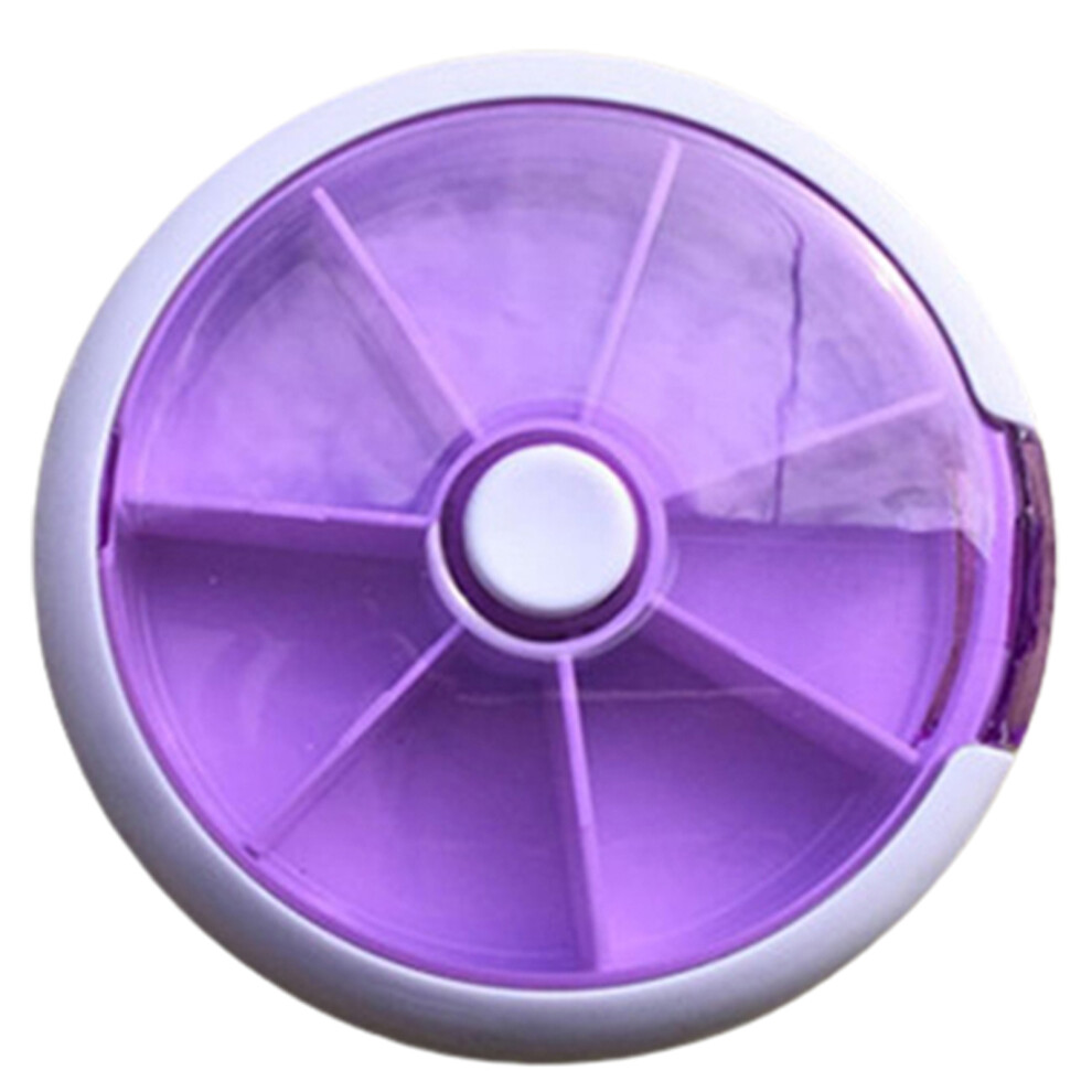 Dachuang Beauty Purple (Purple) 7-Cell Rotating Pill Box - Press To Dispense